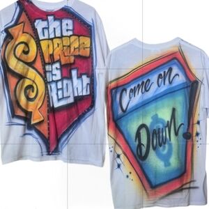 Vintage 90s Airbrush Price Is Right T-Shirt M-L Airbrushed Street Art Tee